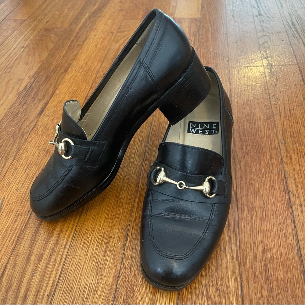 Black Chunky Nine West Professional Loafers Mules